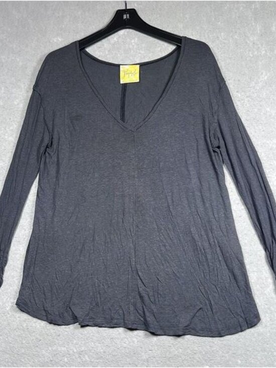 Tops - Top Womens Size Small Gray Boho Low Back Top Tunic Long Sleeve